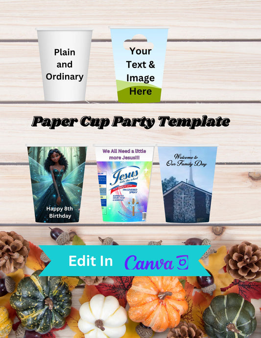 Digital Template for Customized Party Cup